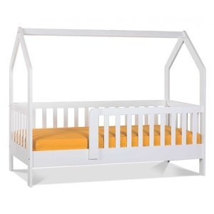 Dětská postel 90x190 ve tvaru domečku haruki - bílá