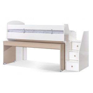 Multifunkční postel i s vysuvným stolem andy - béžová