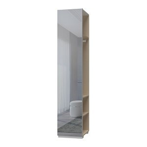 Dodatečná jednodveřová šatní skříň se zrcadlem salinger - bílá