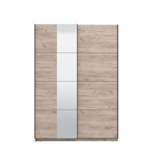 2d posuvná šatní skříň se zrcadlem 150 luigi - dub šedý