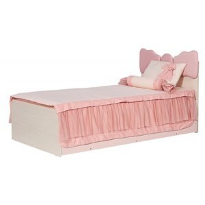 Dětská postel 100x200 s úložným prostorem chere - bříza/růžová