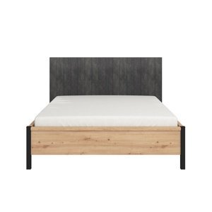 Manželská postel 160x200 donna - dub artisan/černá