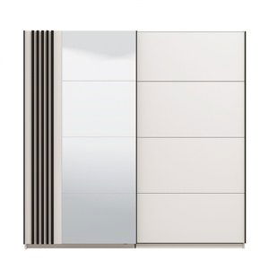 Dvoudveřová posuvná skříň se zrcadlem 220 donna-bílá/černá - základní