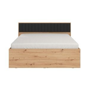 Manželská postel 160x200 geralt - dub artisan/černá