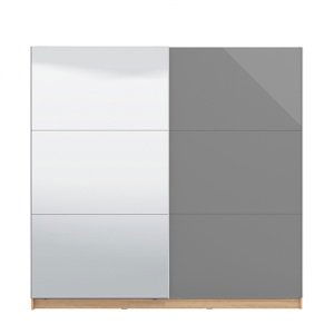 Dvoudveřová posuvná skříň se zrcadlem 220 tropea-šedá/dub artisan -