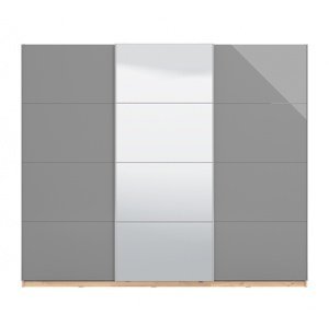Třídveřová posuvná skříň se zrcadlem 270 tropea-šedá/dub artisan - s