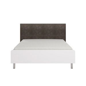 Manželská postel 160x200 lilo - bílá/dub flagstaff/hnědá