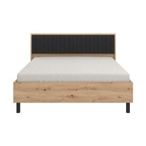 Manželská postel 160x200 budoni - dub artisan/černá