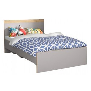 Studentská postel 120x200 neal - šedá/dub catania