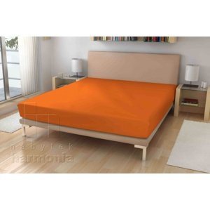 Jersey prostěradlo - oranžové - 160 x 200 cm