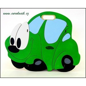 Dětský odpadkový koš auto zelené