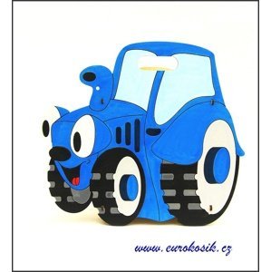 Dětský odpadkový koš traktor modrý