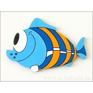 Dekorace ryba modrá 11,5cm - balení 3ks