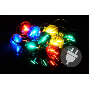 Zahradní párty osvětlení LED - skleněné žárovky - 5 m barevné Garthen D40612
