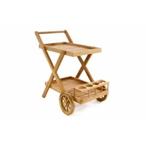 Divero 56087 Servírovací vozík z teakového dřeva