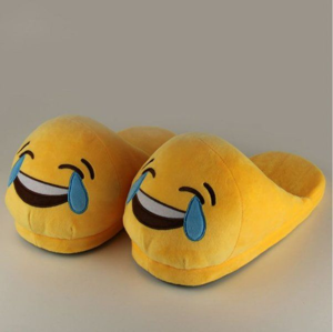 Plyšové pantofle EMOJI - Smích