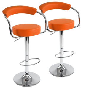 Miadomodo 74094 Sada barových židlí 2 ks, oranžová, 53 x 105 x 52 cm