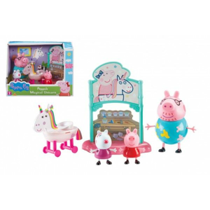 Prasátko Peppa/Peppa Pig sada s jednorožcem plast 3 figurky