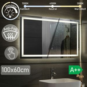 80778  Aquamarin Koupelnové zrcadlo s LED osvětlením, 100 x 60 cm