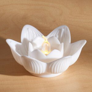 Magnet 3Pagen LED svíčka "Lotosový květ" bílá