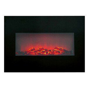 Magnet 3Pagen Nástěnný elektrický LED krb MEMPHIS černá 66x46x13 cm, 1800 W