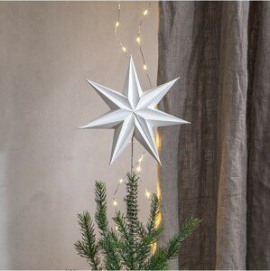 Vánoční špička na stromeček výška 33 cm Star Trading Star Isa - bílá
