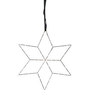 STAR TRADING Vánoční světelná dekorace na zavěšení výška 45 cm Star Tradubg - stříbrná
