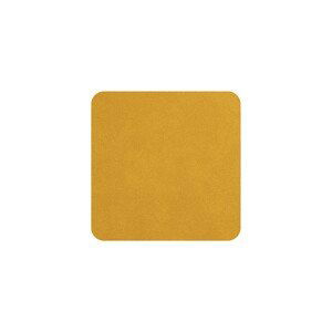 Sada 4 podtácků z imitace kůže 10x10 cm SOFT LEATHER ASA Selection - žlutá
