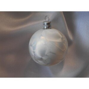 Vánoční ozdoby Velká vánoční koule 4 ks - bílý mrazolak
