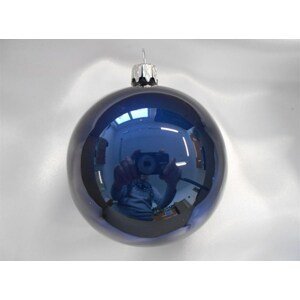 Vánoční ozdoby Velká vánoční koule 4 ks - tmavě modrá lesklá