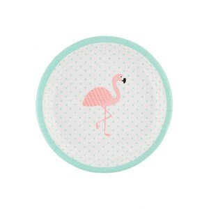Papírový talíř 8 ks Sass & Belle Flamingo