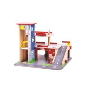 Bigjigs Toys Dřevěná garáž s parkovištěm