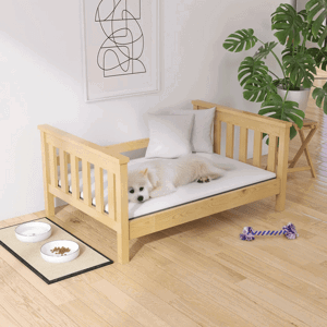 GRZ Dřevěný pelíšek (postel) pro psa FIFI 120x80 cm - masiv Borovice ROŠT ZDARMA