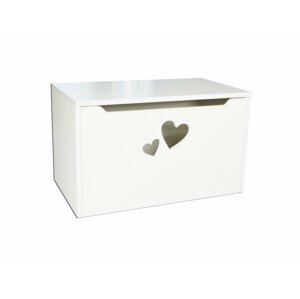 HB Box na hračky - srdce bílá 70cm/42cm/40cm