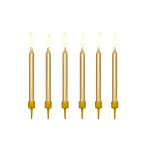 PCo Dortové svíčky - zlatá 6cm, 6ks