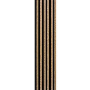 WallART Dekorativní nástěnné lamely s filcem, Dub světlý / černý 270x40x0,8 cm - 7 lamel
