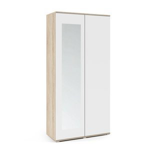 Eka Šatní skříň Trinity 90 cm, se zrcadlem Barva dřeva: Sonoma/Bílá