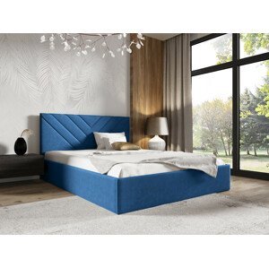 Eka Čalouněná postel LIZA 90x200 cm Barva látky Trinity: (2331) Tmavá modrá, Úložný prostor: Bez úložného prostoru