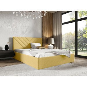 Eka Čalouněná postel LIZA 120x200 cm Barva látky Trinity: (2318) Žlutá, Úložný prostor: Bez úložného prostoru
