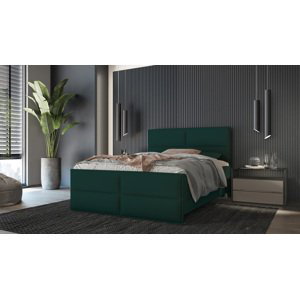 SFAB Kontinentální čalouněná postel PIZA (160x200 cm) Barva látky: Zelená (Element 12)