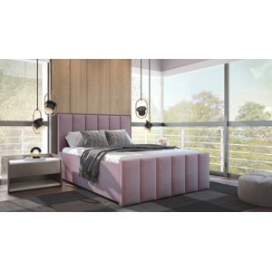 SFAB Kontinentální čalouněná postel PESCARA (180x200 cm) Látka Velutto: Velutto 14 - Růžová