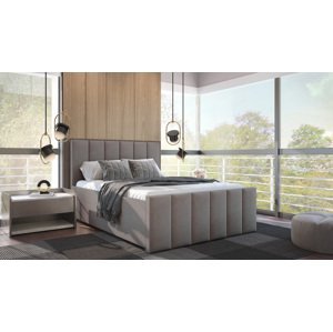 SFAB Kontinentální čalouněná postel PESCARA (180x200 cm) Látka Velutto: Velutto 15 - Stříbrná