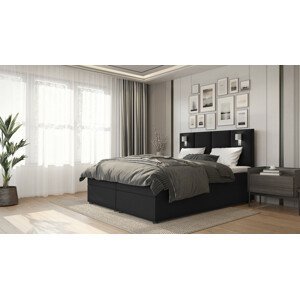 SFAB Kontinentální čalouněná postel PARMA (90x200 cm) Barva látky: Černá (Inari 100)