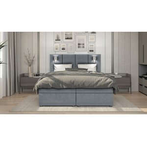 SFAB Kontinentální čalouněná postel PARMA (90x200 cm) Barva látky: Světlá šedá (Inari 91)