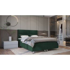 SFAB Kontinentální čalouněná postel ALBA (120x200 cm) Barva látky: Láhvově zelená (Monolith 37)
