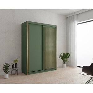 ARK Šatní skříň GREEN, Zelená 150 cm