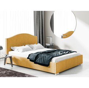 Eka Čalouněná postel MONTANA 180x200 cm Barva látky Trinity: (2318) Žlutá, Úložný prostor: S dřevěným rámem úložného prostoru