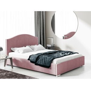 Eka Čalouněná postel MONTANA 160x200 cm Barva látky Trinity: (2319) Světlá růžová, Úložný prostor: S dřevěným rámem úložného prostoru