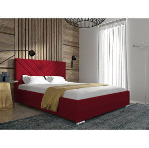 Eka Čalouněná postel MERKURY - Kronos 160x200 cm Barva látky: Červená (02), Úložný prostor: S dřevěným rámem úložného prostoru
