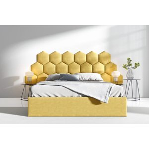 Eka Čalouněná postel Lucy 3 - 180x200 cm Barva látky Trinity: (2318) Žlutá, Úložný prostor: Bez úložného prostoru